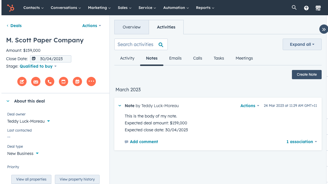 Hubspot Notes : a Guide